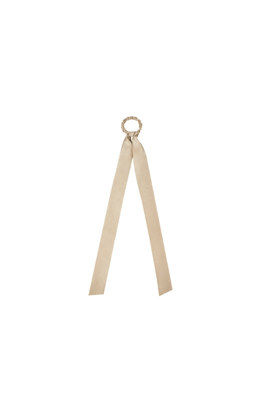 Jedwabna gumka do włosów z długą szarfą - Alice Złota