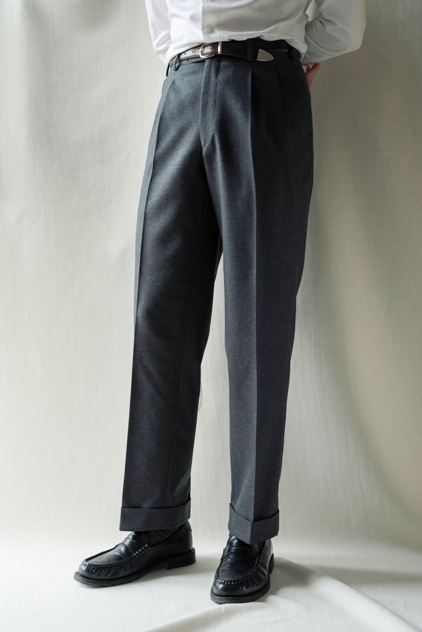 Szare spodnie flanelowe - Parma