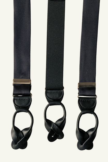 Czarne Szelki z Jedwabiu