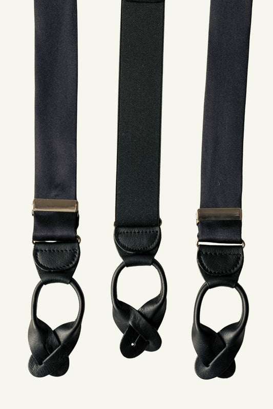 Czarne Szelki z Jedwabiu