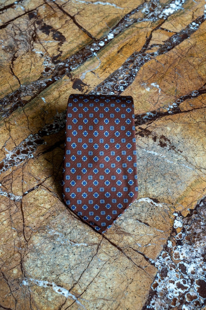 Jedwabny Miedziany Krawat w medaliony