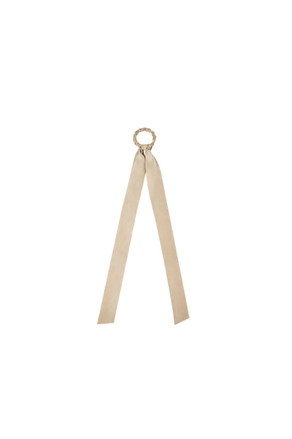 Jedwabna gumka do włosów z długą szarfą - Alice Złota